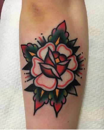 Solid flower tattoo by Jeroen Van Dijk