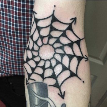 Spider web tattoo by Jeroen Van Dijk