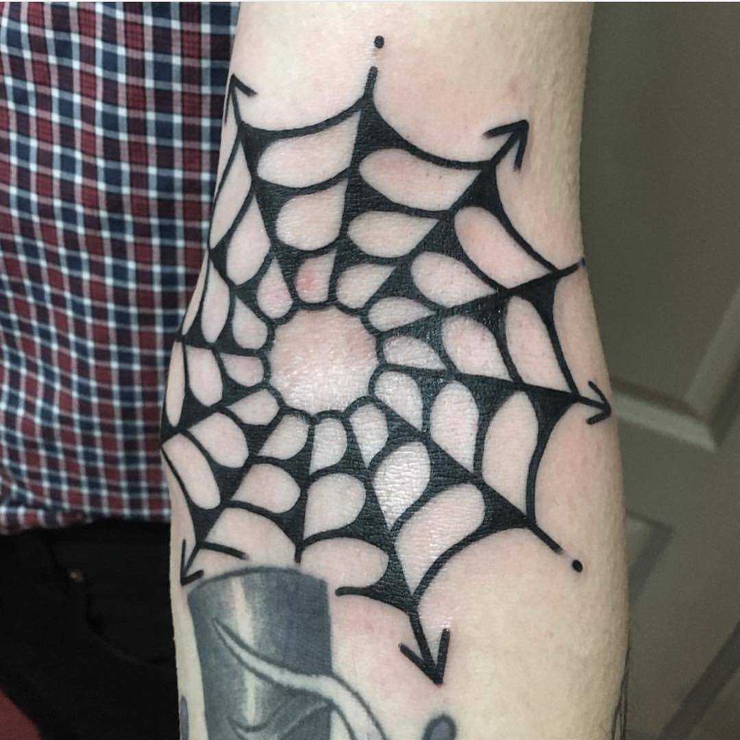 Spider web tattoo by Jeroen Van Dijk