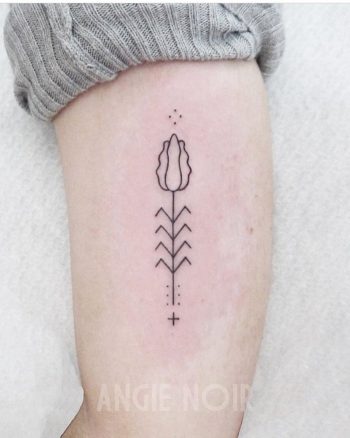 Stylized tulip tattoo by Angie Noir