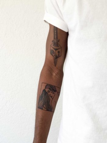 Tattoo of a woman's painting