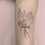 Tied hands and roses tattoo by Jen Wong