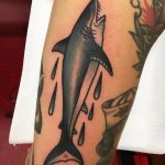 Traditional shark tattoo by Jeroen Van Dijk
