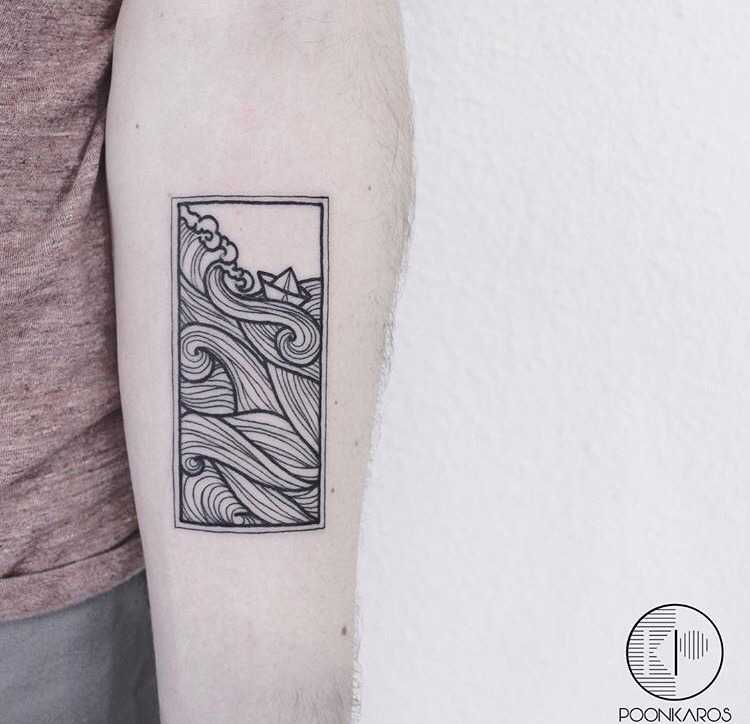 Waves tattoo by Karry Ka Ying Poon