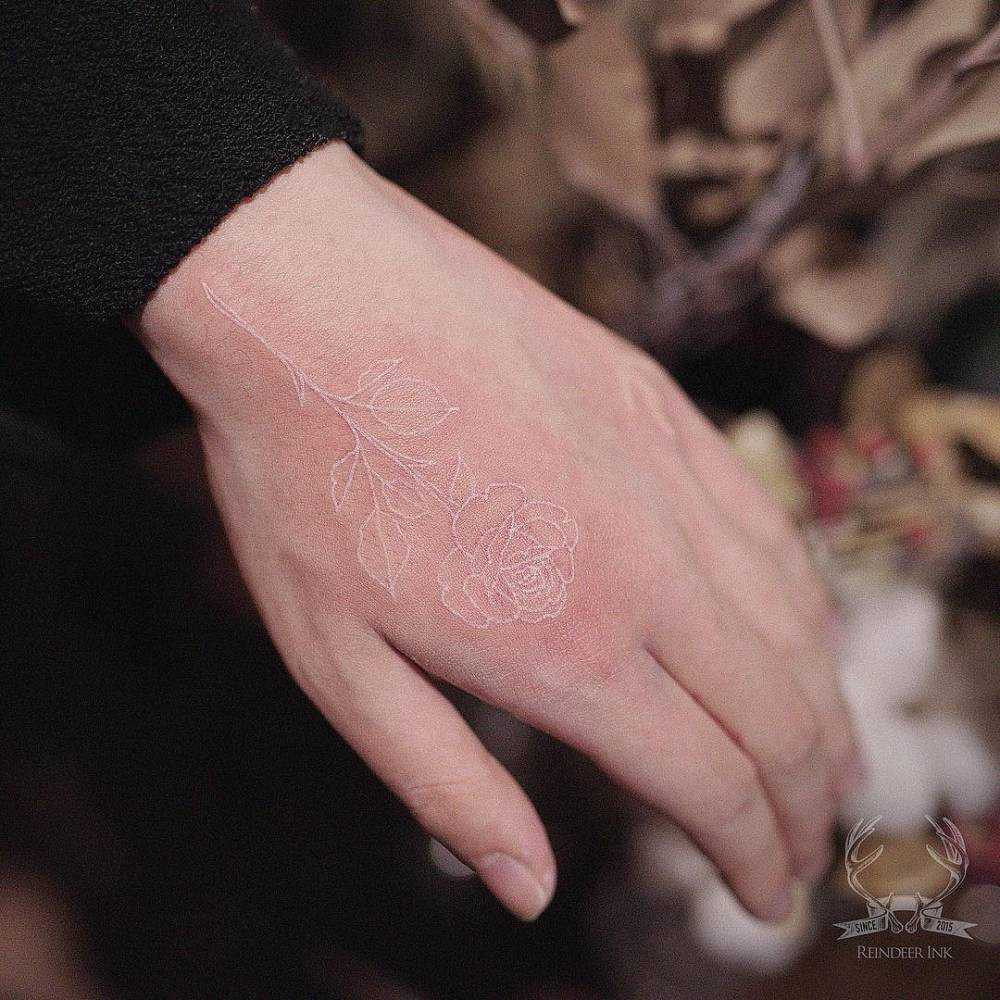 White rose tattoo by Happy Tattooer