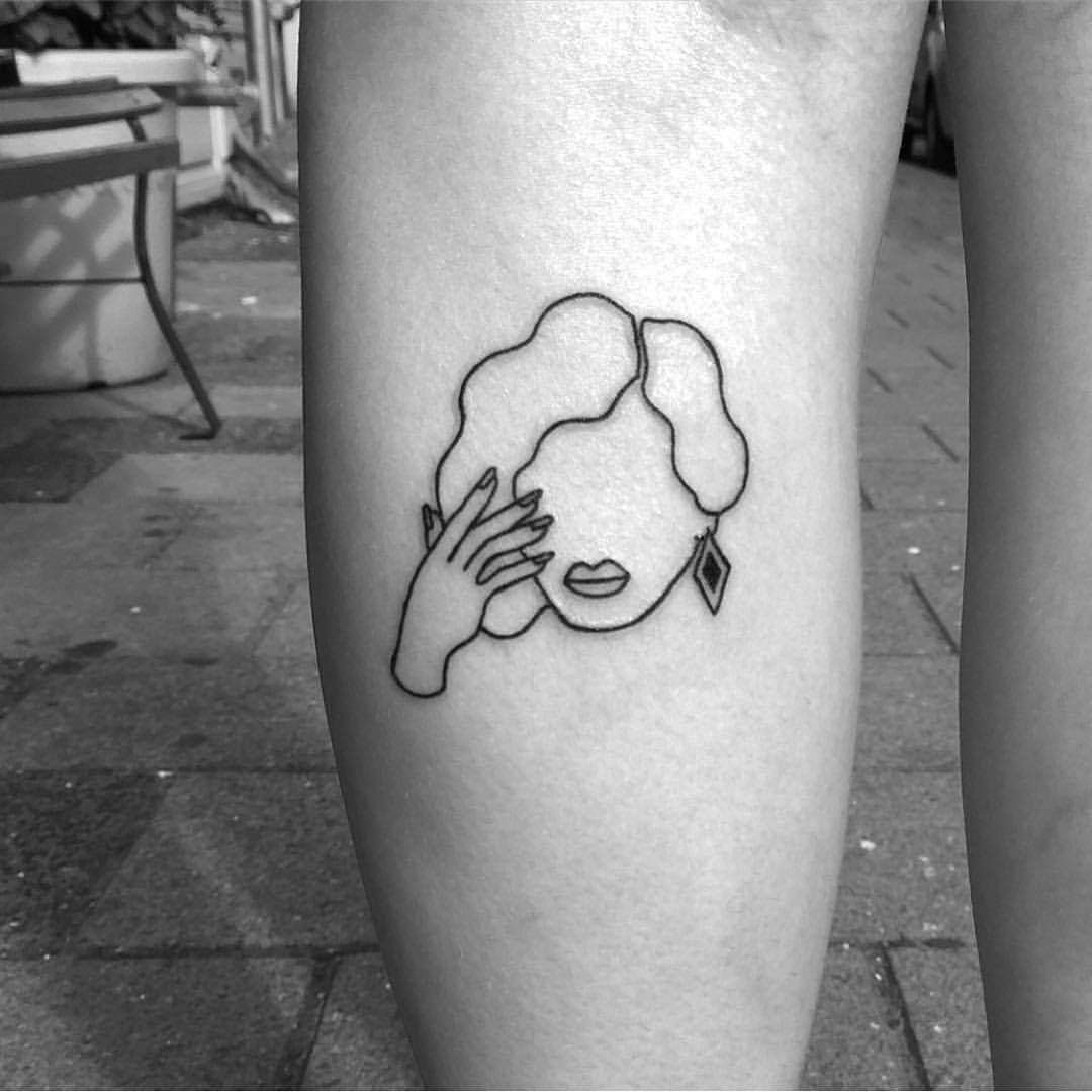 Woman’s silhouette by Daisy Does Tattoos - Tattoogrid.net