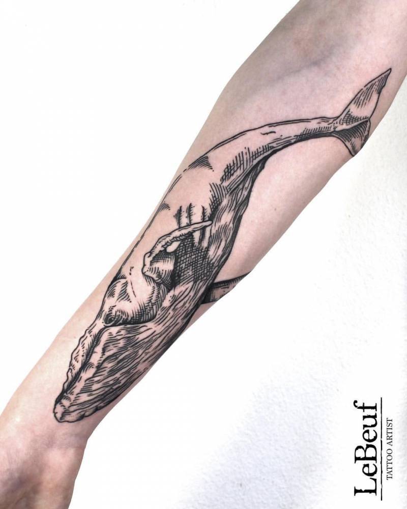 Woodcut Whale Tattoo.html