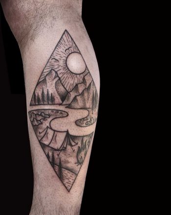 Australian landscape tattoo by Kevin Hennessey