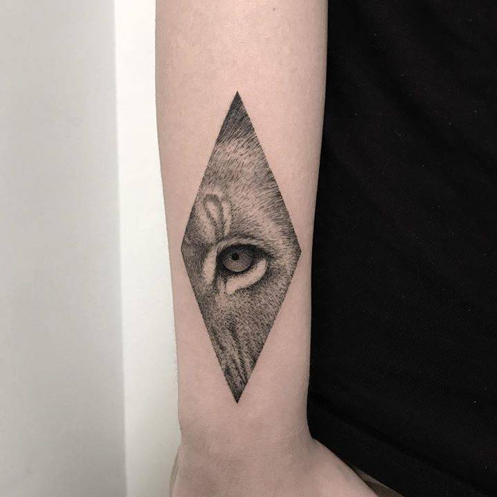 Beautiful eye tattoo by Michele Volpi