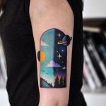 Day and night tattoo by David Cote