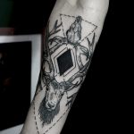 Deer and geometry tattoo by Andrei Svetov