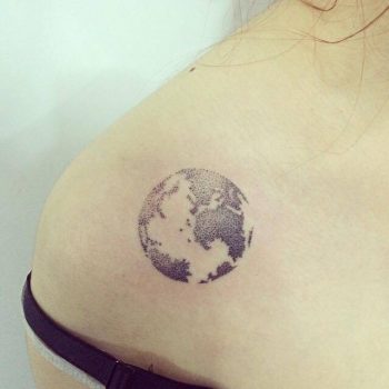 Dot-work earth tattoo