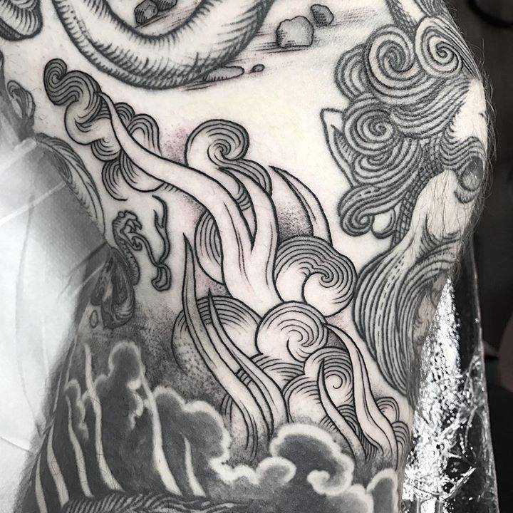 Flames tattoo by Sam Rulz