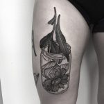 Flower in a jar tattoo by Achille Moline