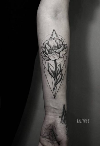 Flower tattoo by Ilya Anisimov