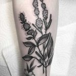Grey plant tattoo by Vera Ickler