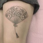 Hand fan tattoo by Jen Wong