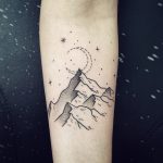 Linework mountains tattoo