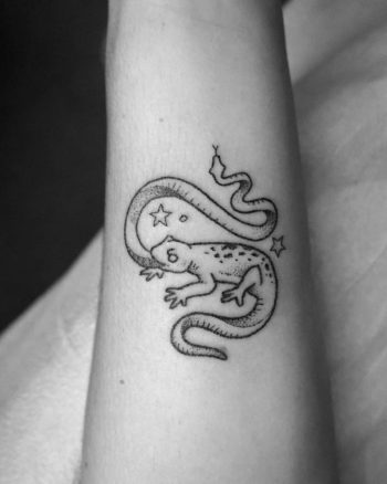 Lizzard and snake tattoo by Evan Lorenzen