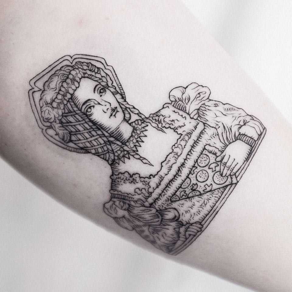 Medieval lady tattoo by Dogma Noir