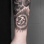 Moon and glass tattoo