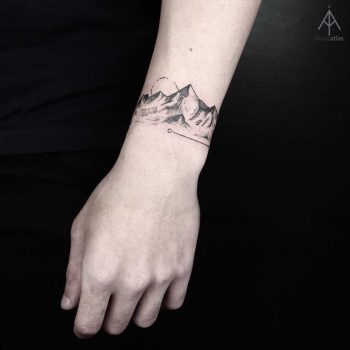 Mountain bracelet tattoo