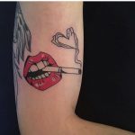 Mouth and cigarette by Canalla GG Tattoo