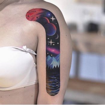 Northern sky tattoo by David Côté