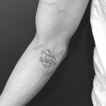Outline gardenia flower tattoo