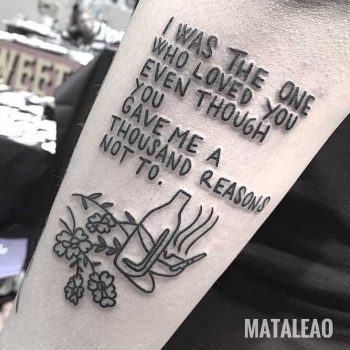 Quote tattoo by Jay Lester