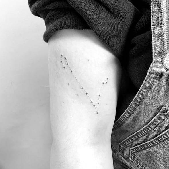 Reverse Pisces constellation tattoo