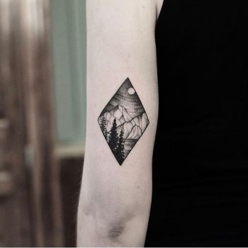Rhombus landscape tattoo by Jonas Ribeiro