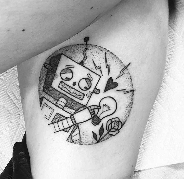 Robot love tattoo by lma Riera