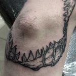 Shark jaw on an elbow Primordial Pain Studio Milano