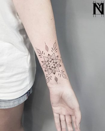 Simple beautiful mandala on the wrist