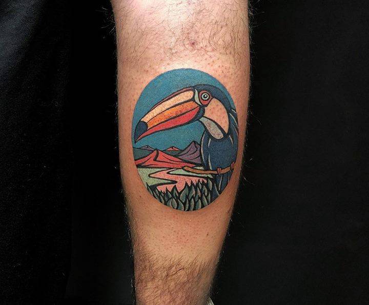 Toucan tattoo by Eugene Nedelko