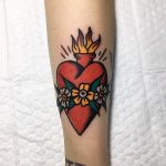 Traditional sacred heart tattoo