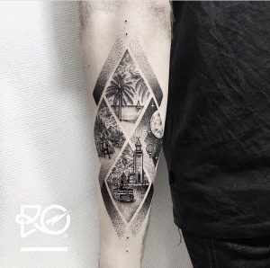 Simple earth tattoo - Tattoogrid.net