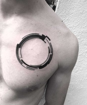 Abstract circle tattoo by Wagner Basei
