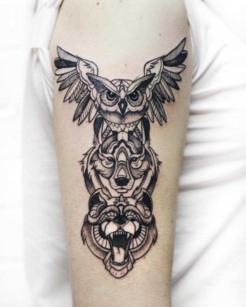 Animal spirit totem tattoo by Sasha Kiseleva