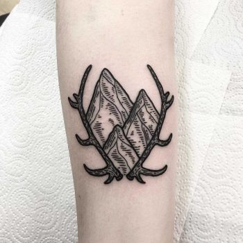 Antlers and mountains by Deborah Pow