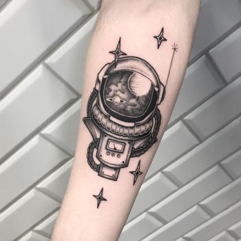 Astronaut's suit tattoo