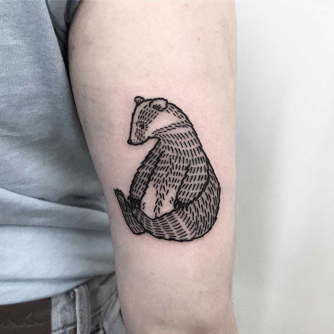 Badger tattoo by Deborah Pow