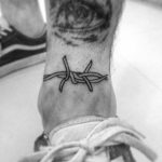 Barbed wire anklet tattoo