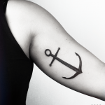 Black anchor tattoo by Warda