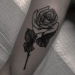 Black and grey beautiful rose tattoo