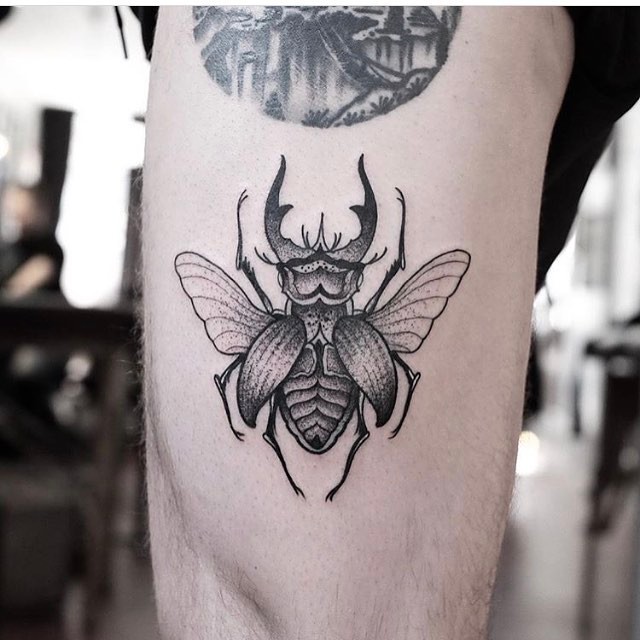 Blackwork beetle by Jonas Ribeiro