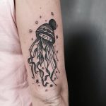 Blackwork jellyfish tattoo