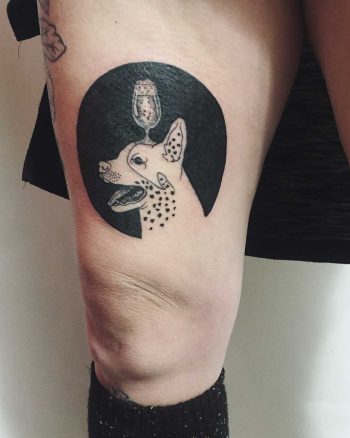 Blue heeler dog tattoo by Finley Jordan