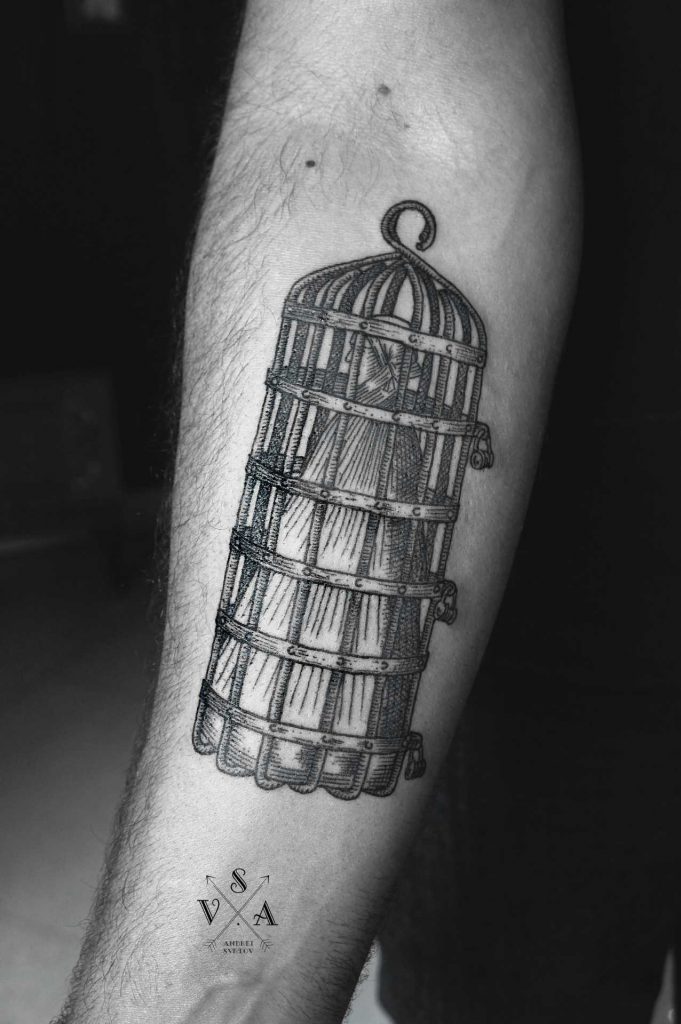 Caged woman tattoo by SVA